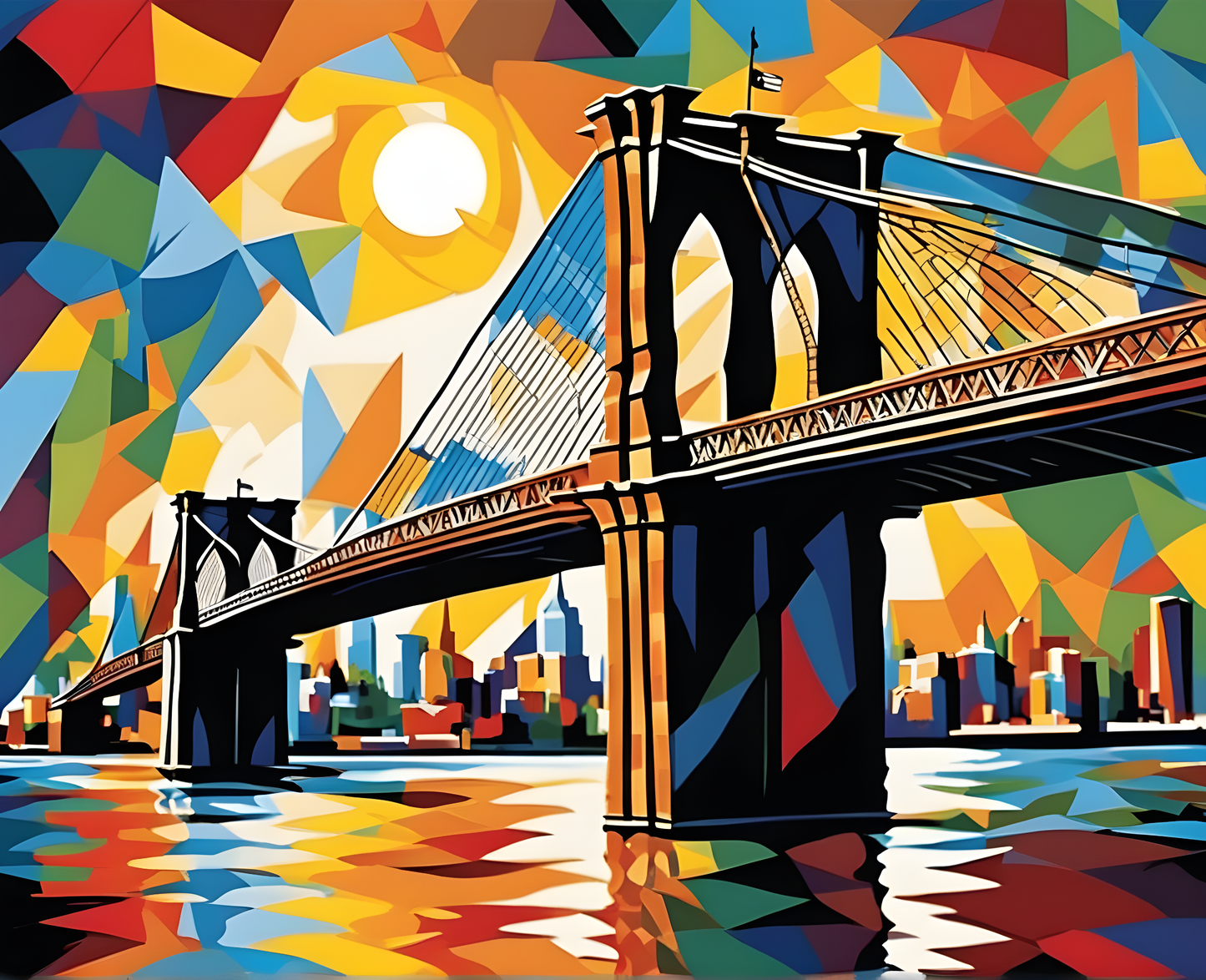Brooklyn Bridge Manhattan (PD) - Van-Go Paint-By-Number Kit
