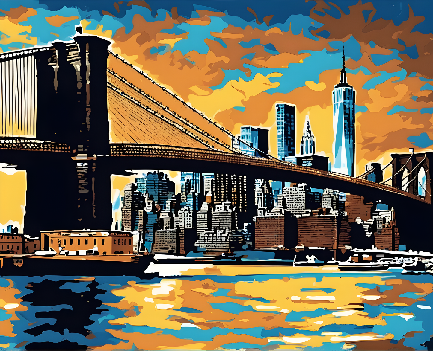 Brooklyn Bridge, Manhattan Collection OD (1) - Van-Go Paint-By-Number Kit