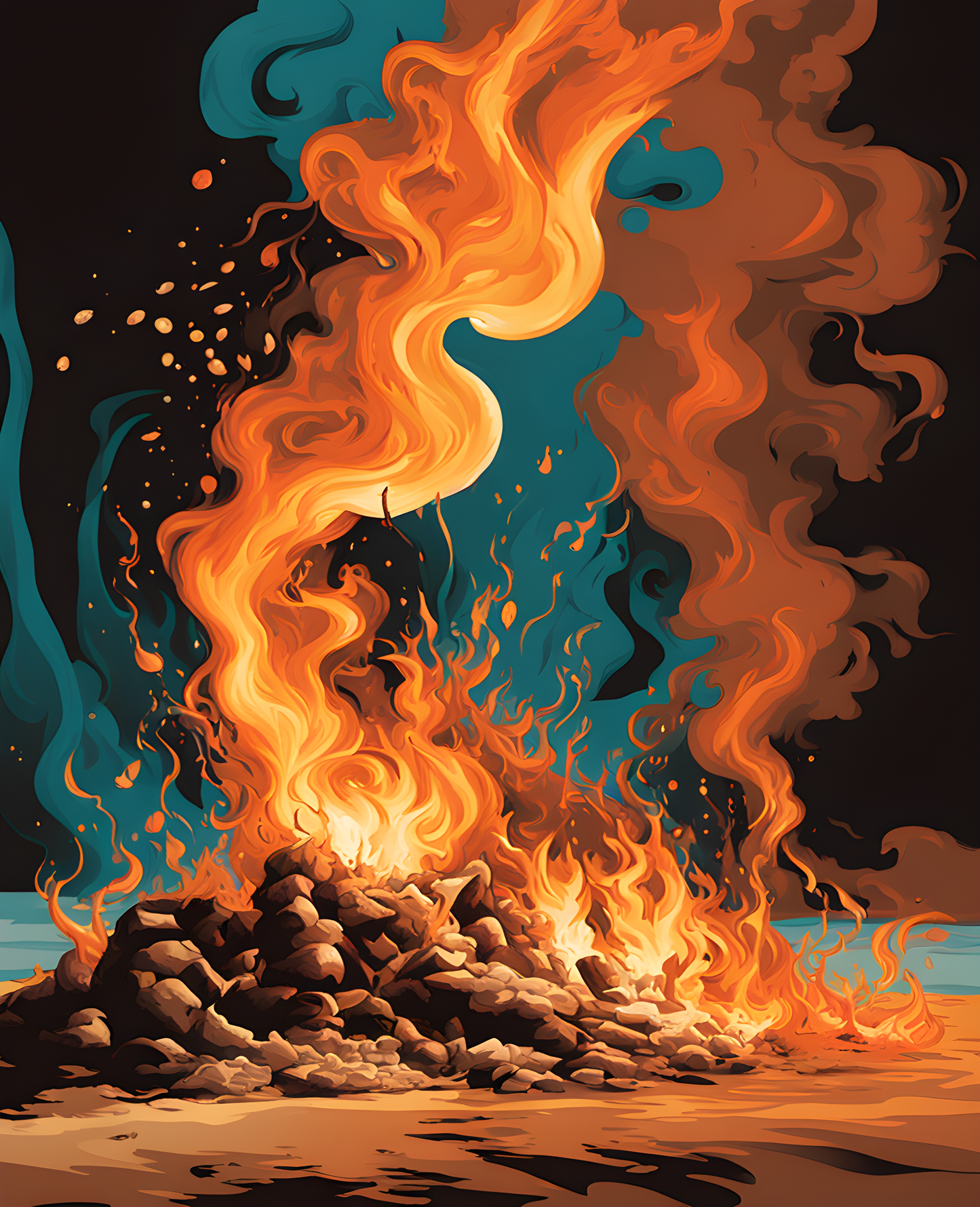 Burning Embers (1) - Van-Go Paint-By-Number Kit