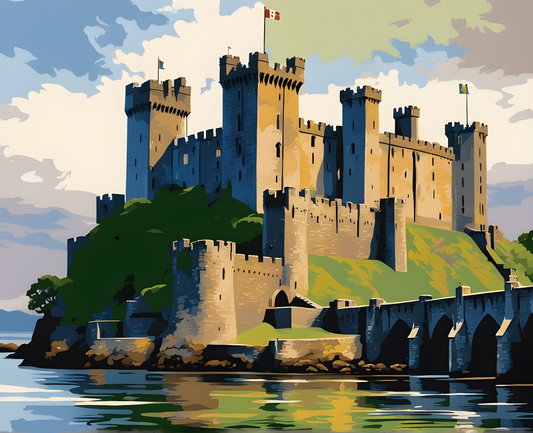 Castles OD -  Caernarfon Castle, Wales (63) - Van-Go Paint-By-Number Kit