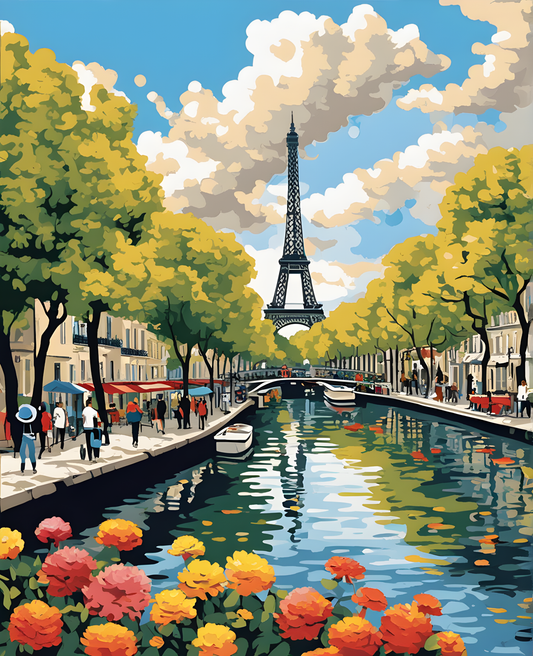Paris Collection OD (35) - Canal Saint-Martin - Van-Go Paint-By-Number Kit