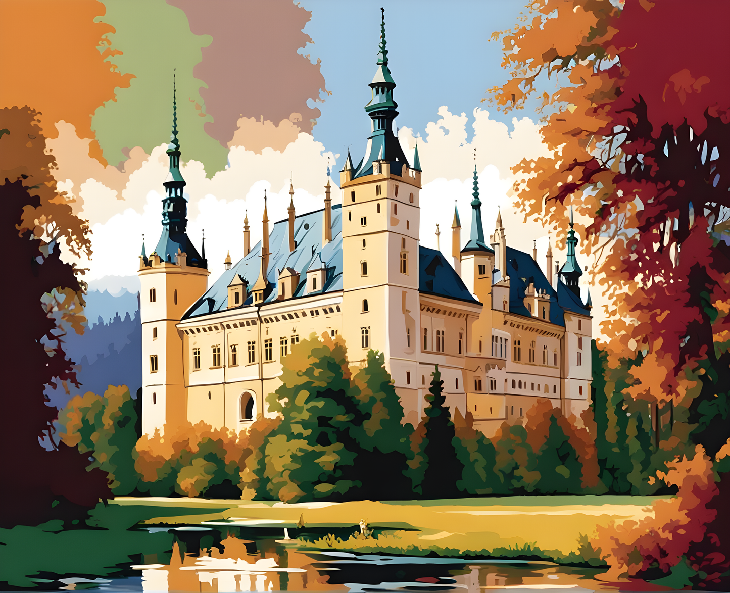 Castles OD - Castle Lednice, Czech Republic (51) - Van-Go Paint-By-Number Kit