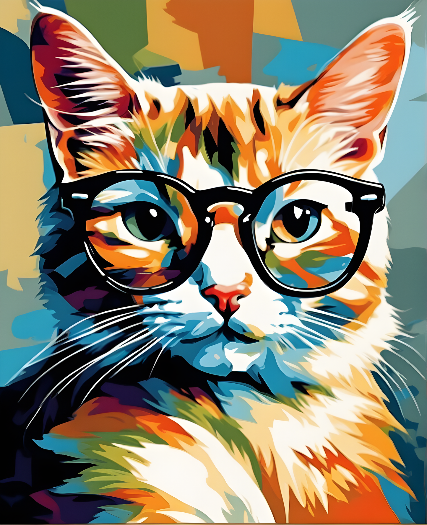 Cat in glasses PD - Van-Go Paint-By-Number Kit