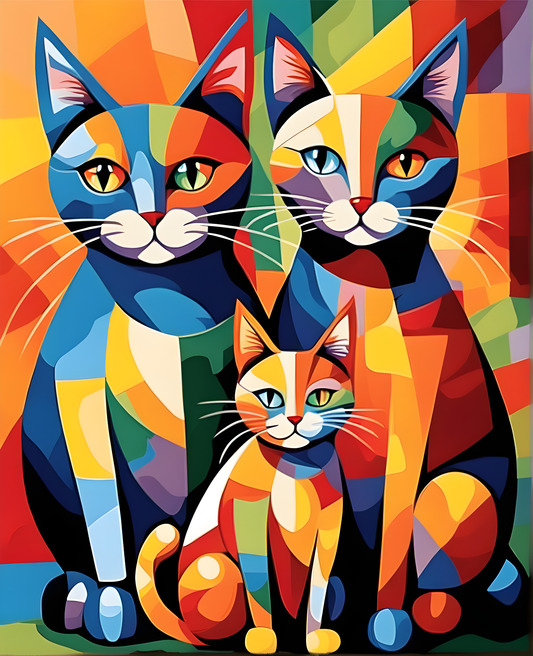 Cats Family (PD) - Van-Go Paint-By-Number Kit