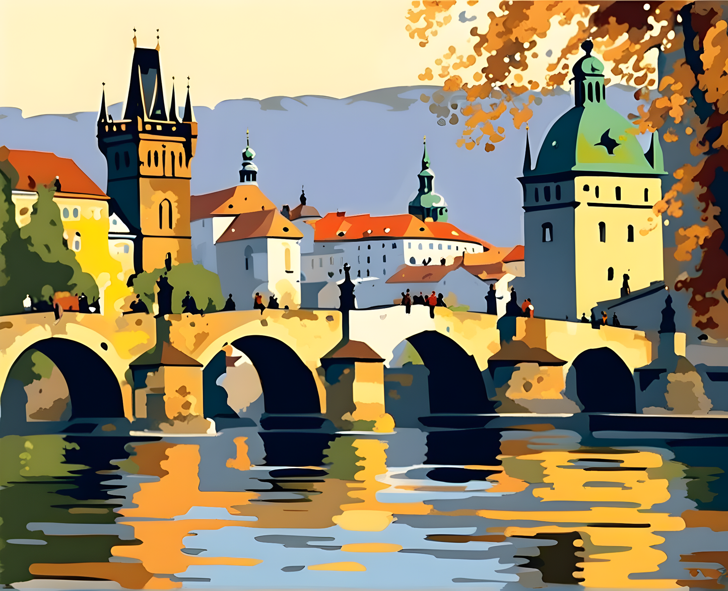 Charles Bridge, Prague PD (3) - Van-Go Paint-By-Number Kit