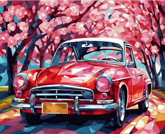 Cherry Blossom Car (1) - Van-Go Paint-By-Number Kit