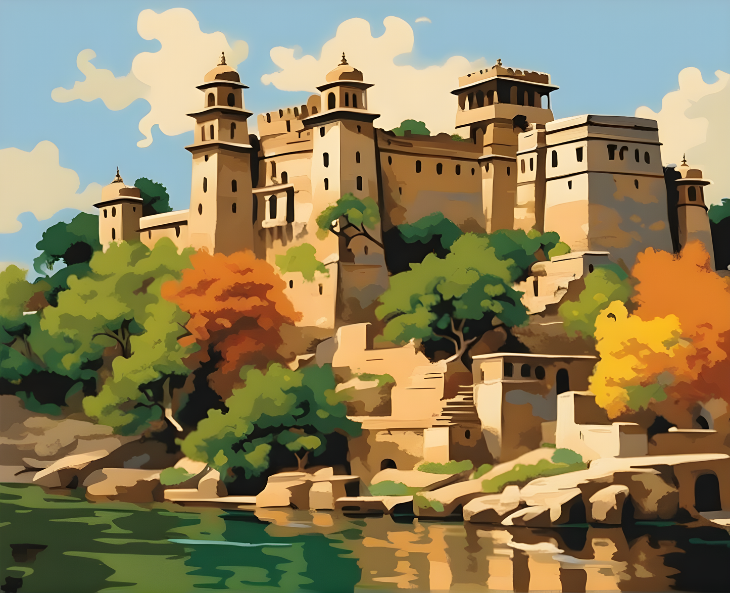 Chittorgarh Fort, India - Van-Go Paint-By-Number Kit
