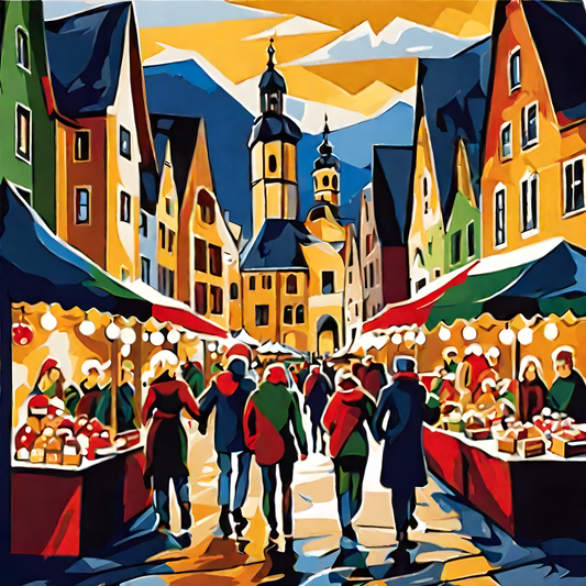 Christmas market Germany (2) - Van-Go Paint-By-Number Kit