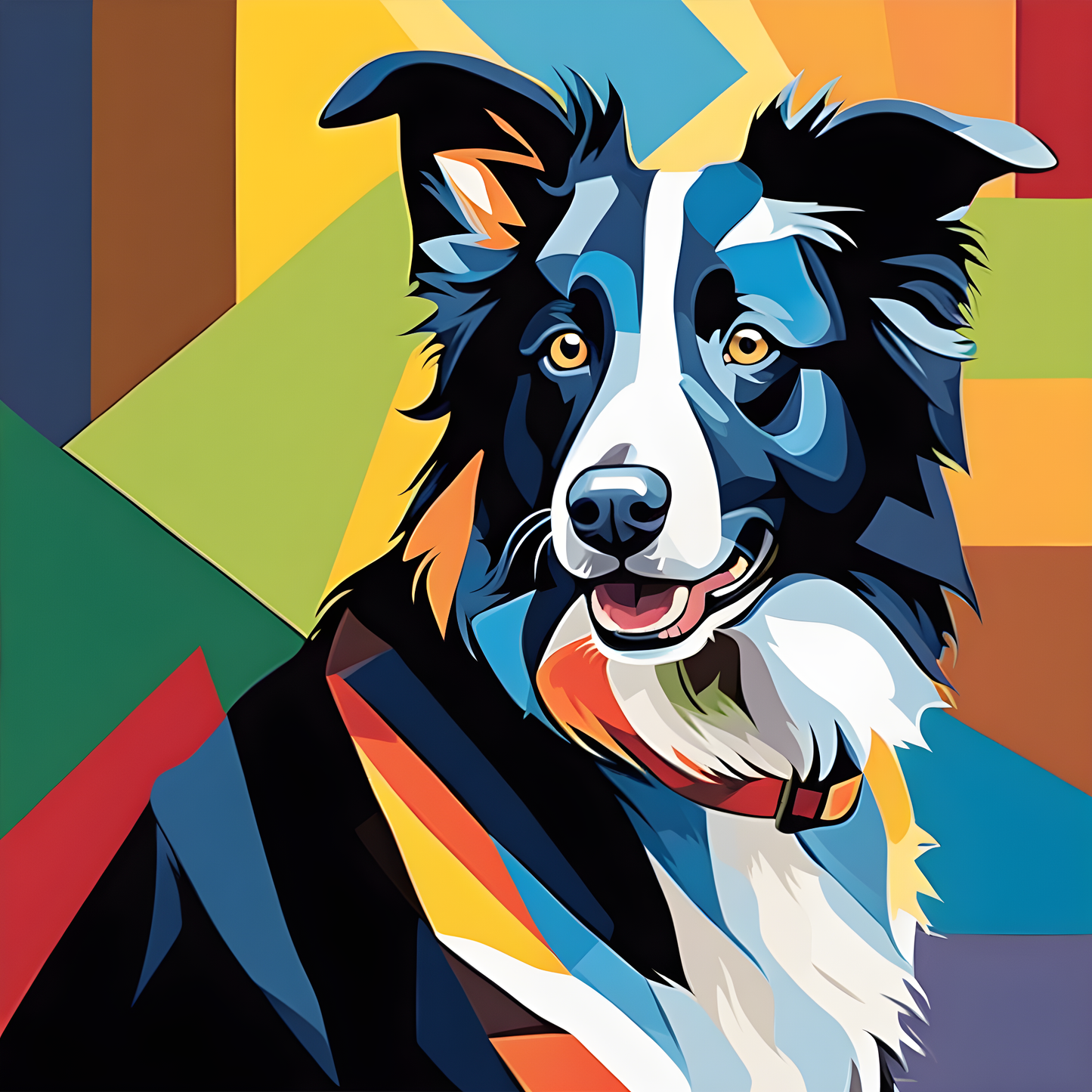 Dogs Collection PD (42) - Colorful Border Collie - Van-Go Paint-By-Number Kit