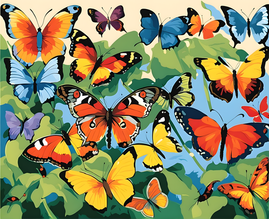Colorful Butterflies - Van-Go Paint-By-Number Kit