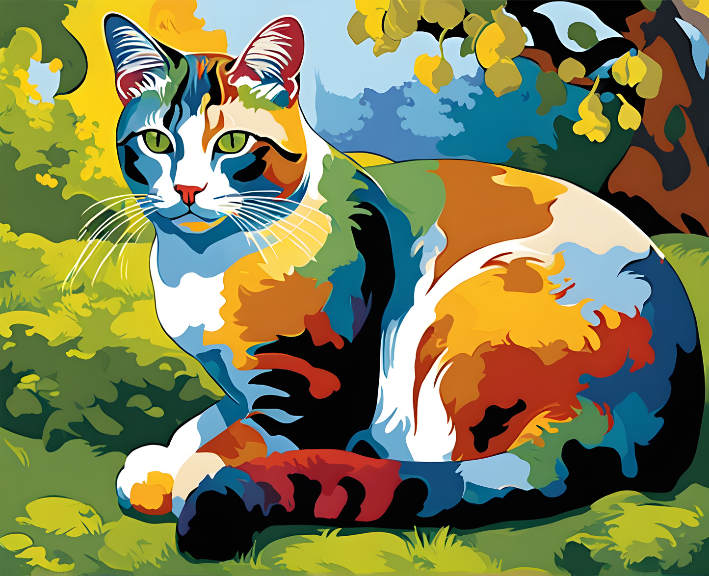 Colorful Cat (3) - Van-Go Paint-By-Number Kit