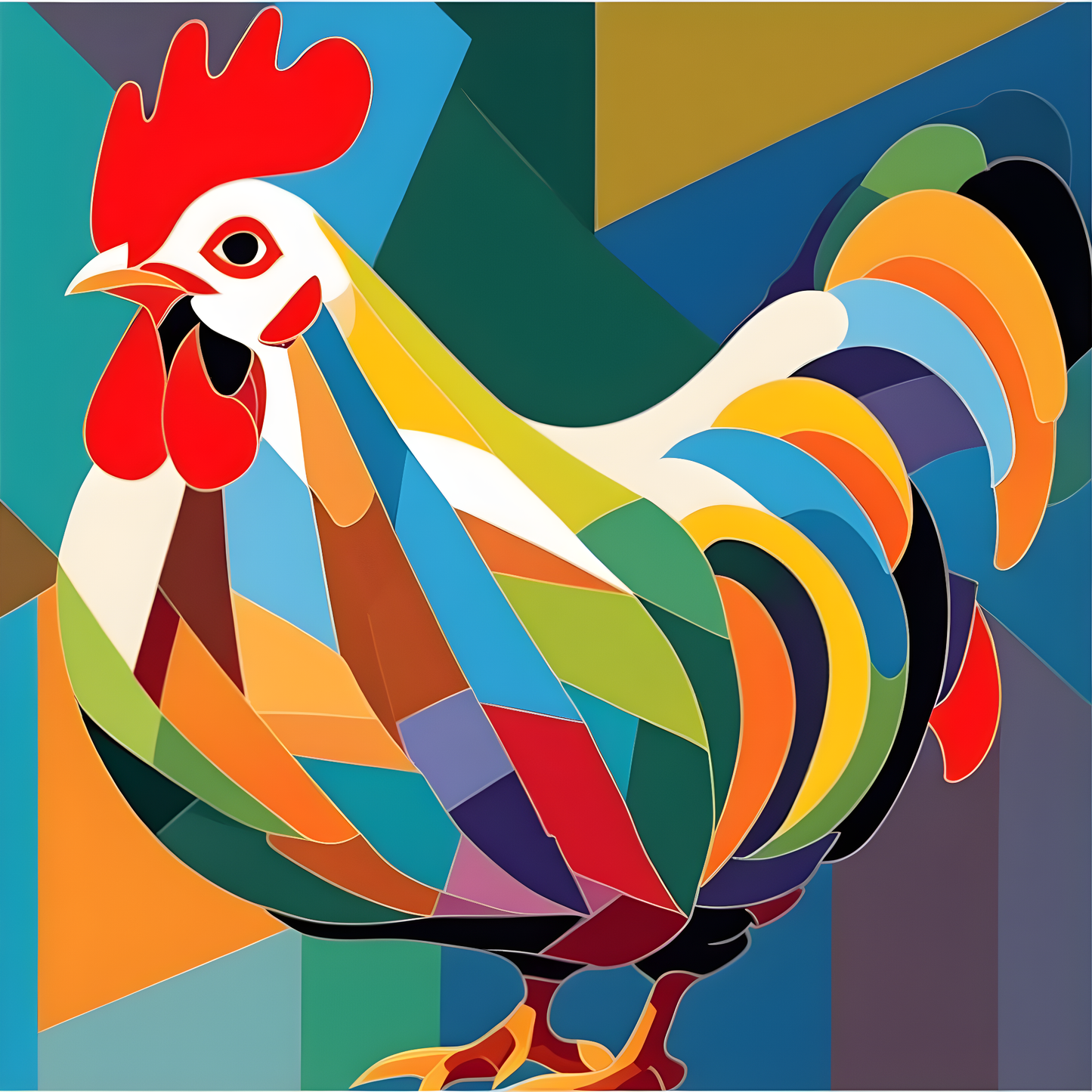 Colorful Chicken - Van-Go Paint-By-Number Kit