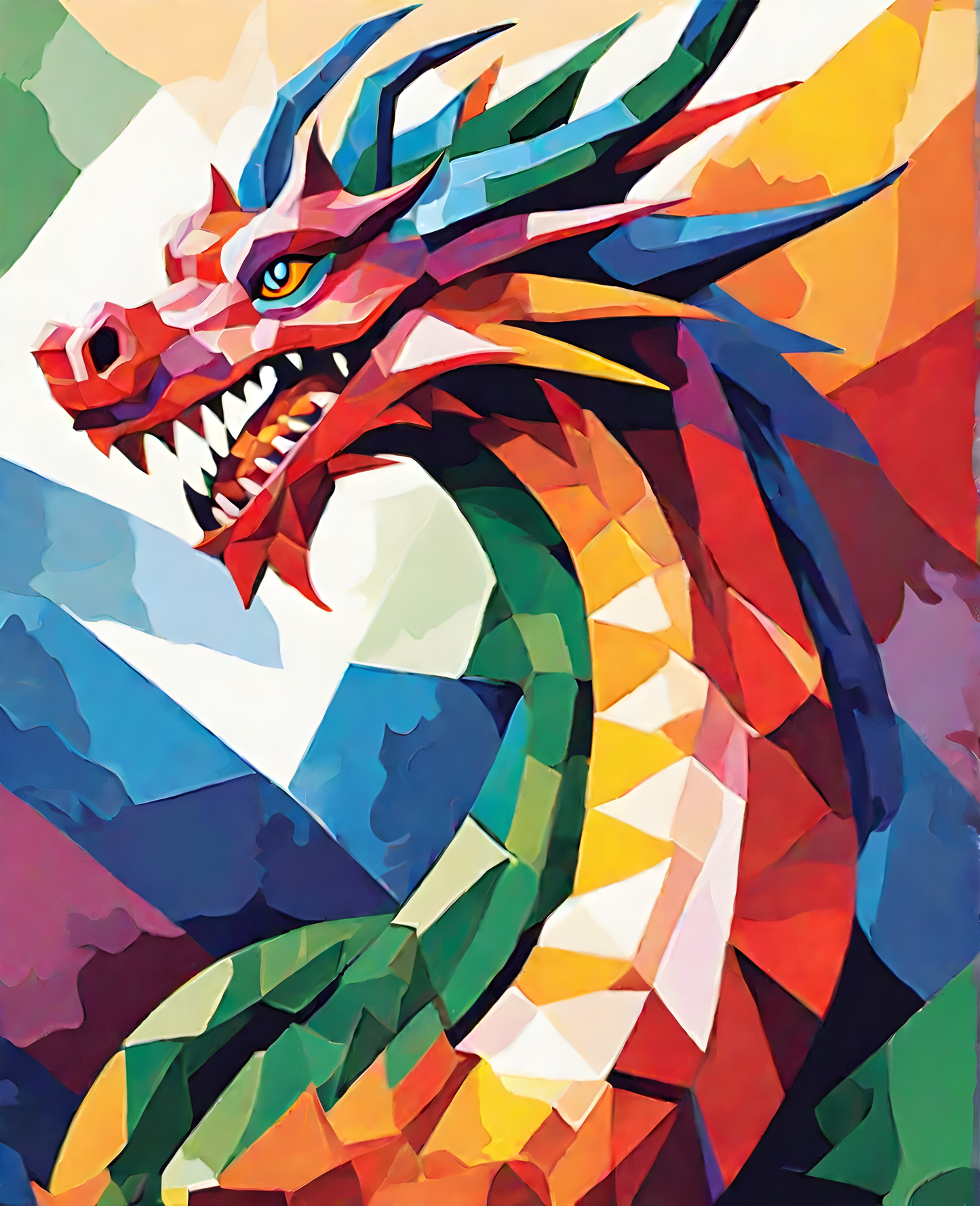 China Collection PD (9) - Colorful Dragon - Van-Go Paint-By-Number Kit