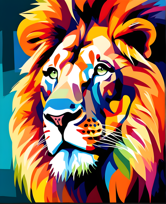 Lions Collection PD (33) - Colorful Lion - Van-Go Paint-By-Number Kit