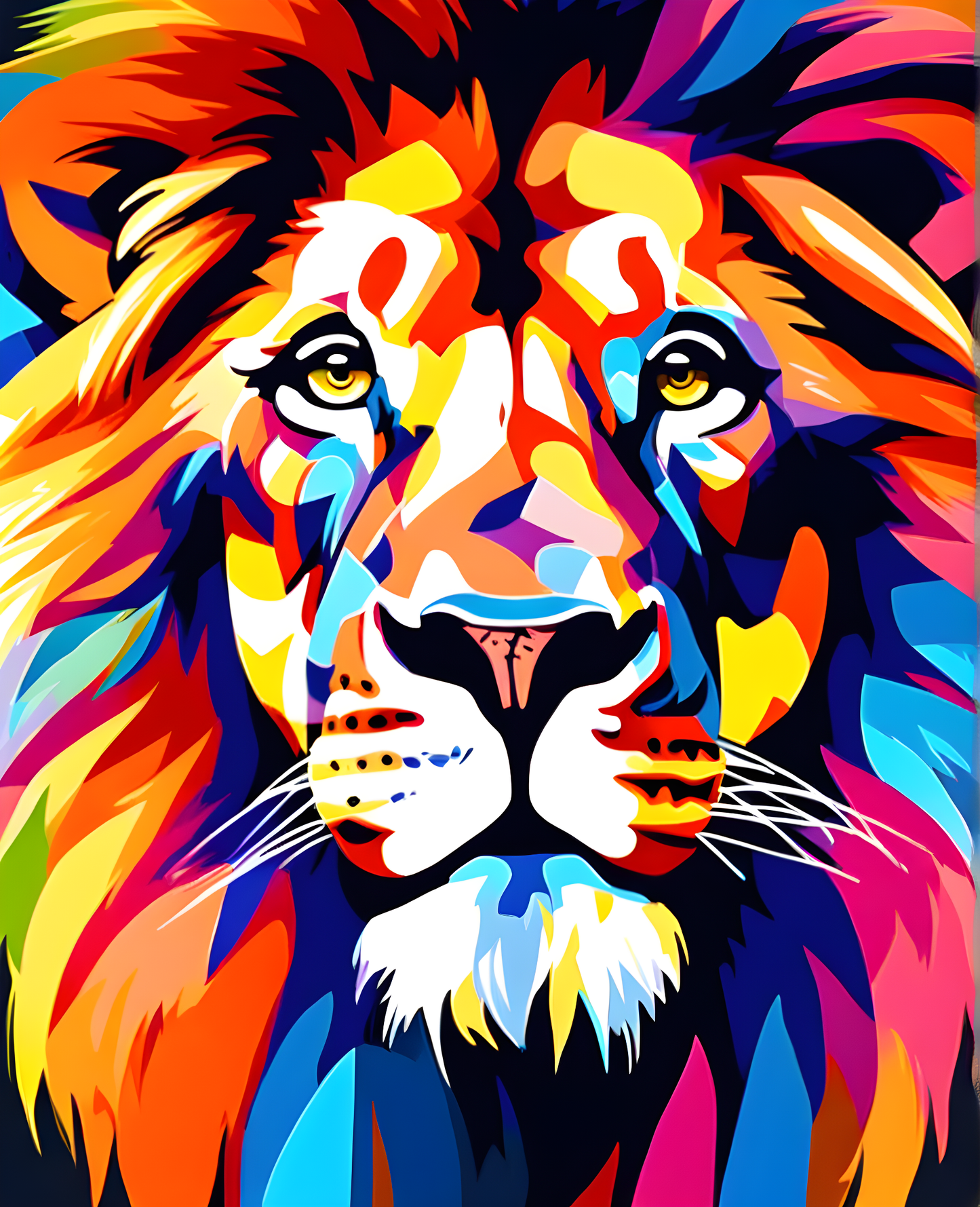 Lions Collection PD (3) -  Colorful Lion - Van-Go Paint-By-Number Kit