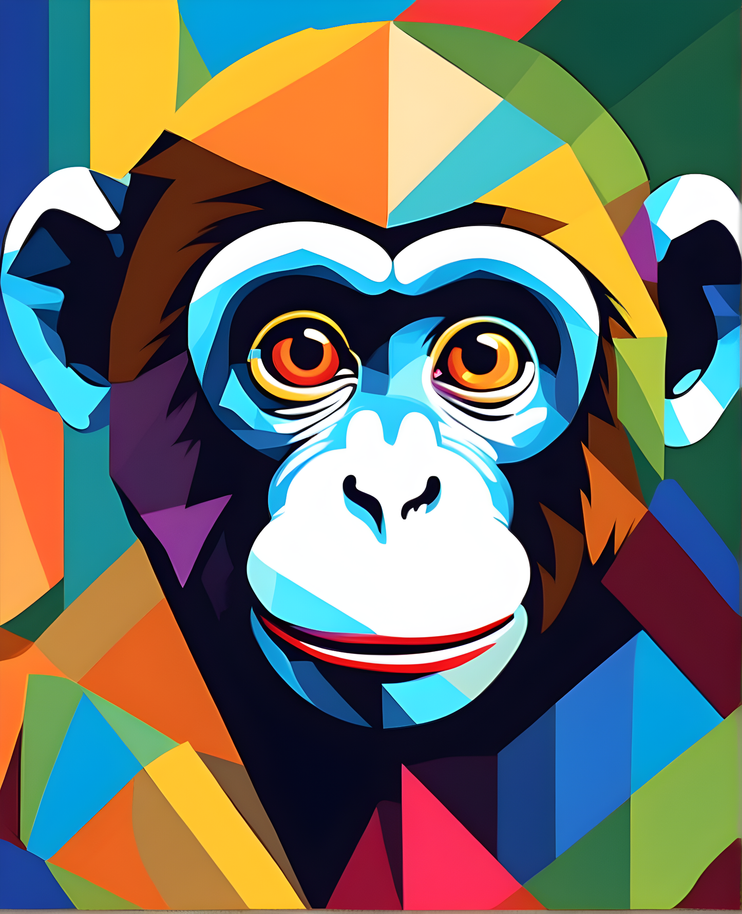 Colorful Monkey (3) - Van-Go Paint-By-Number Kit