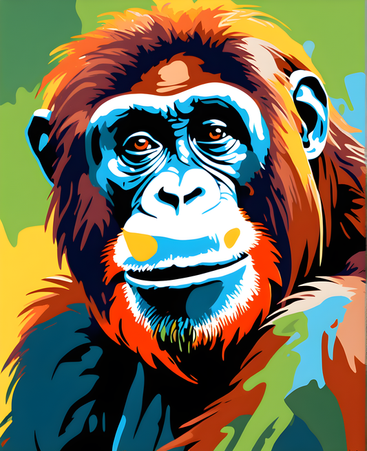 Colorful Orangutan Graffiti (1) - Van-Go Paint-By-Number Kit