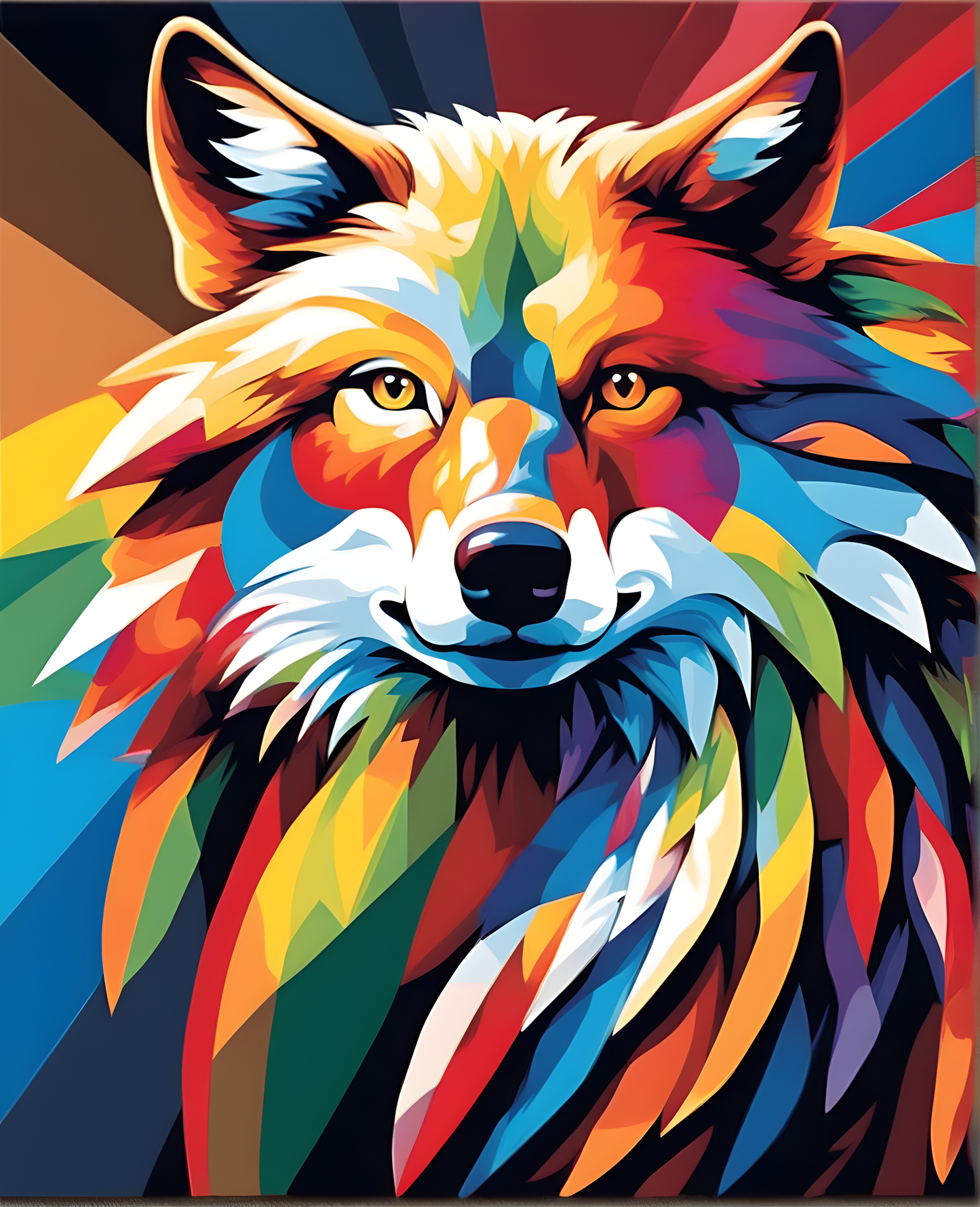 Colorful Wolf (2) - Van-Go Paint-By-Number Kit