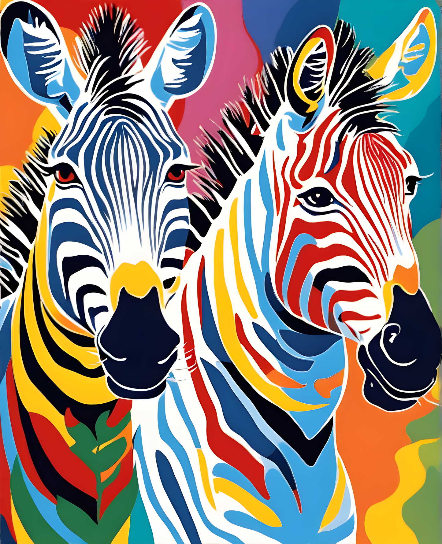 Colorful Zebras - Van-Go Paint-By-Number