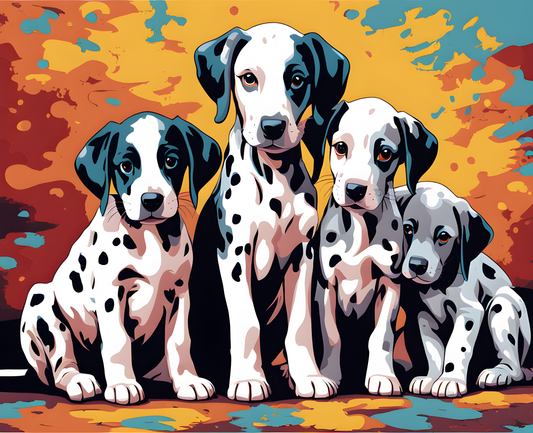 Dalmatian dog with puppies PD (1) - Van-Go Paint-By-Number Kit