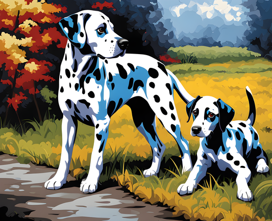 Dalmatian dog with puppies PD (2) - Van-Go Paint-By-Number Kit