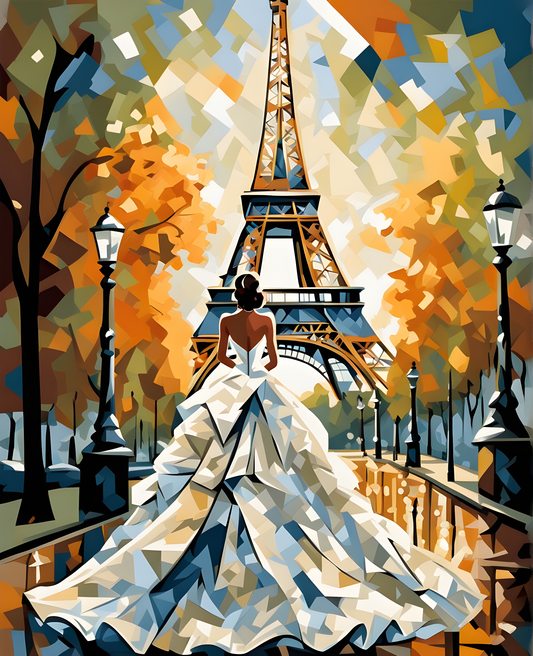 Eiffel Tower in a Wedding Dress (2) - Van-Go Paint-By-Number Kit