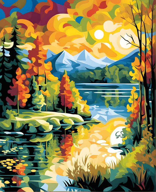 Enchanted Lake - Van-Go Paint-By-Number Kit