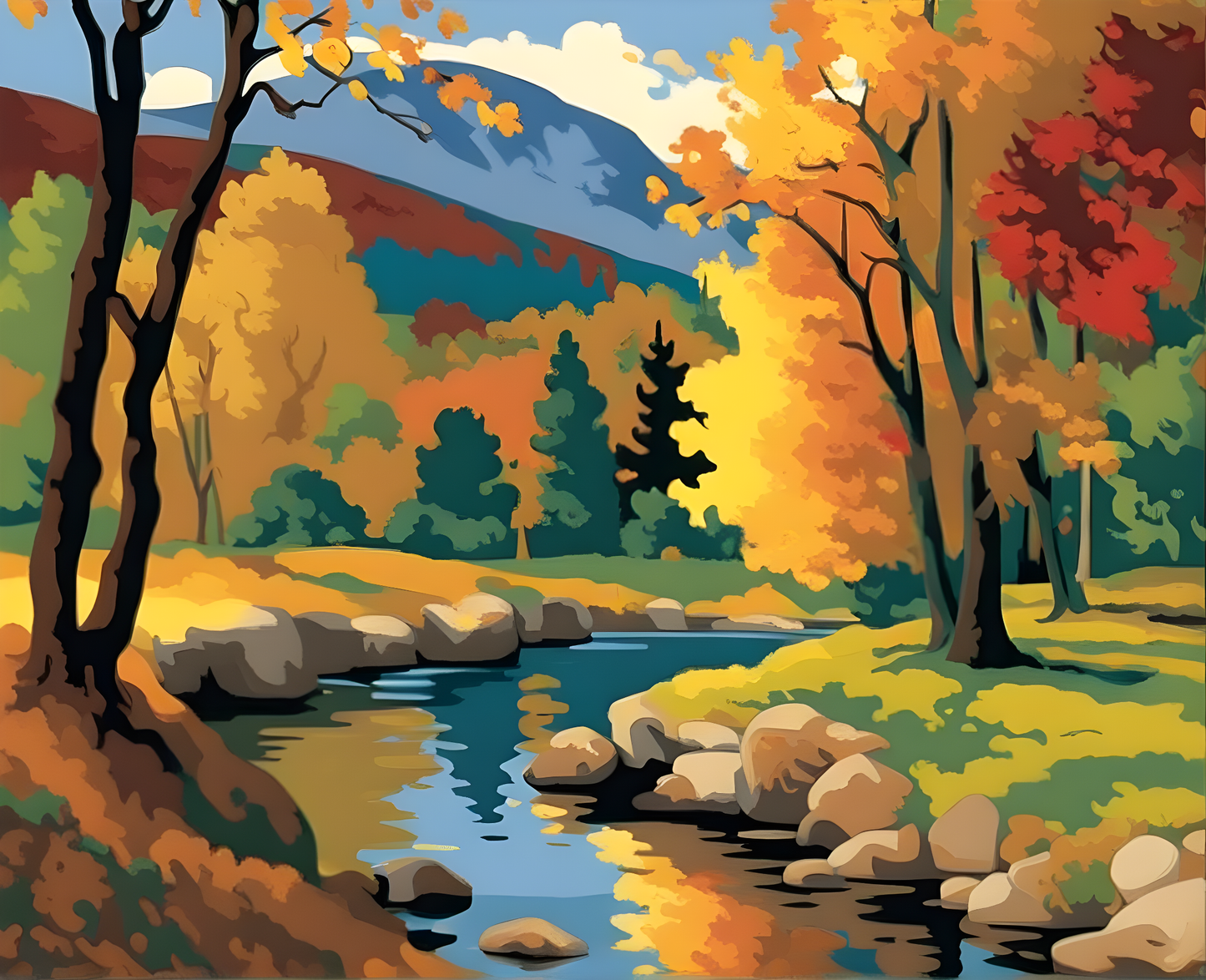 Fall Scene - Van-Go Paint-By-Number Kit