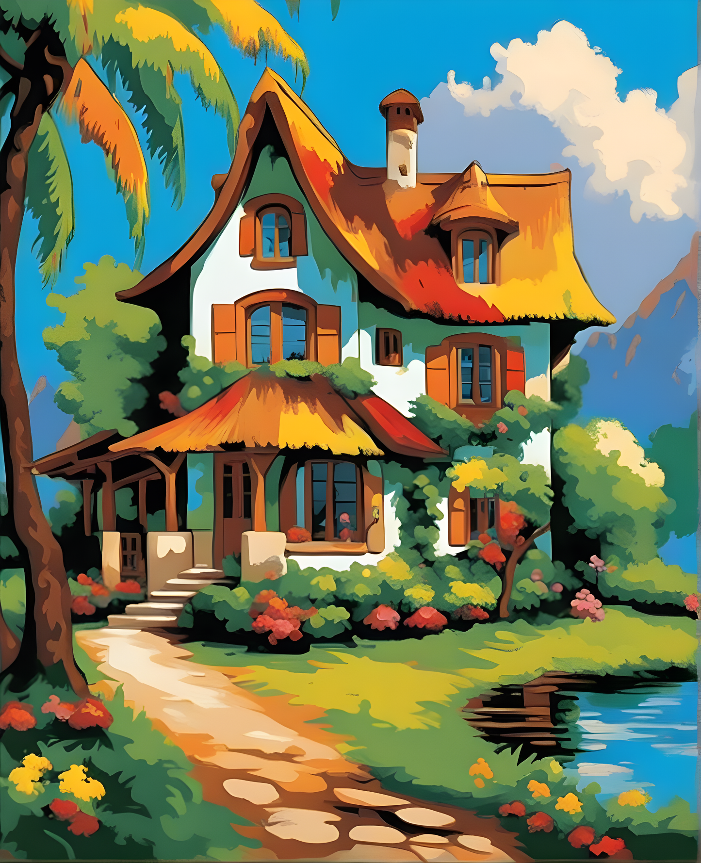 Fantasy house - Van-Go Paint-By-Number Kit