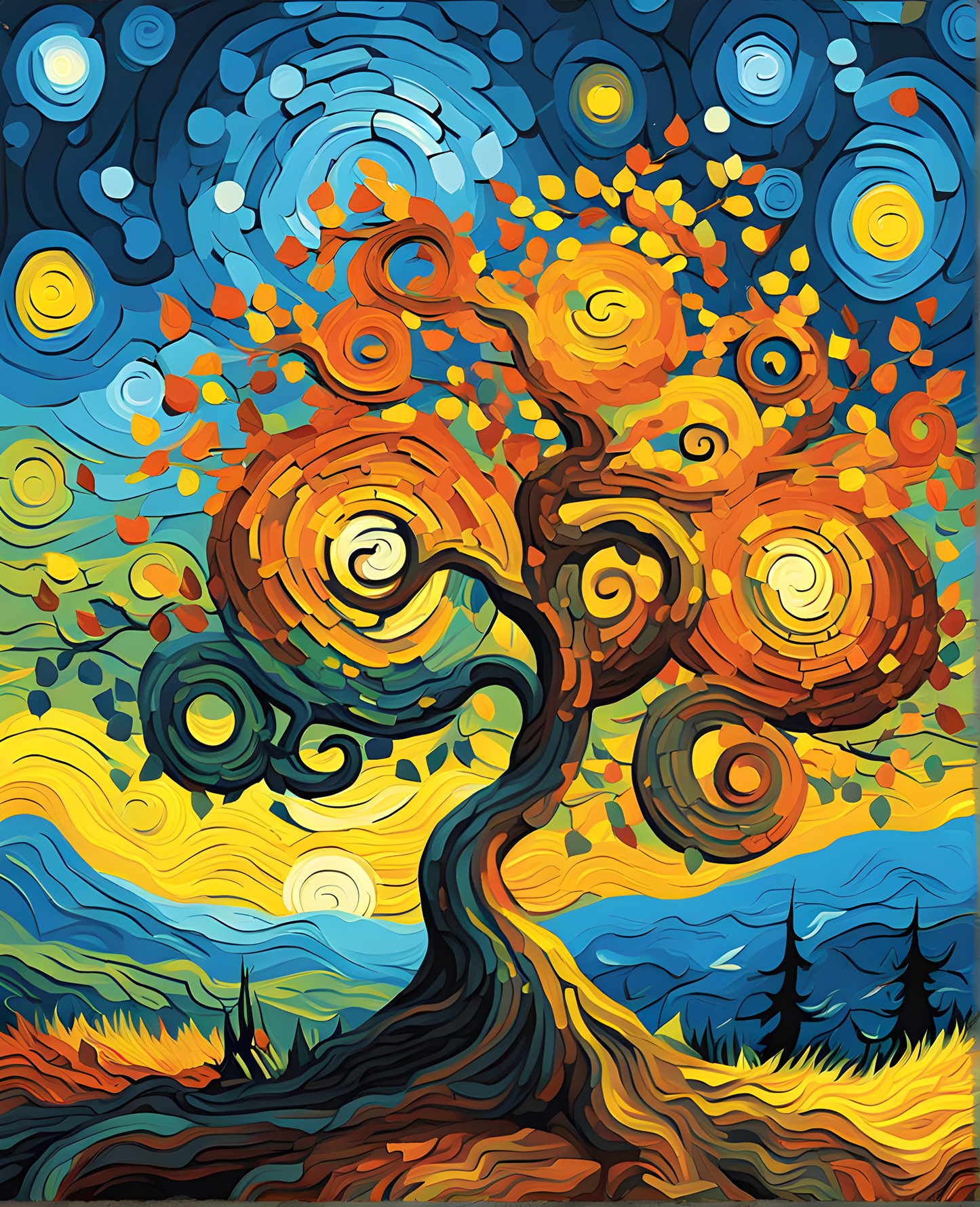 Fantasy Tree (PD) - Van-Go Paint-By-Number Kit