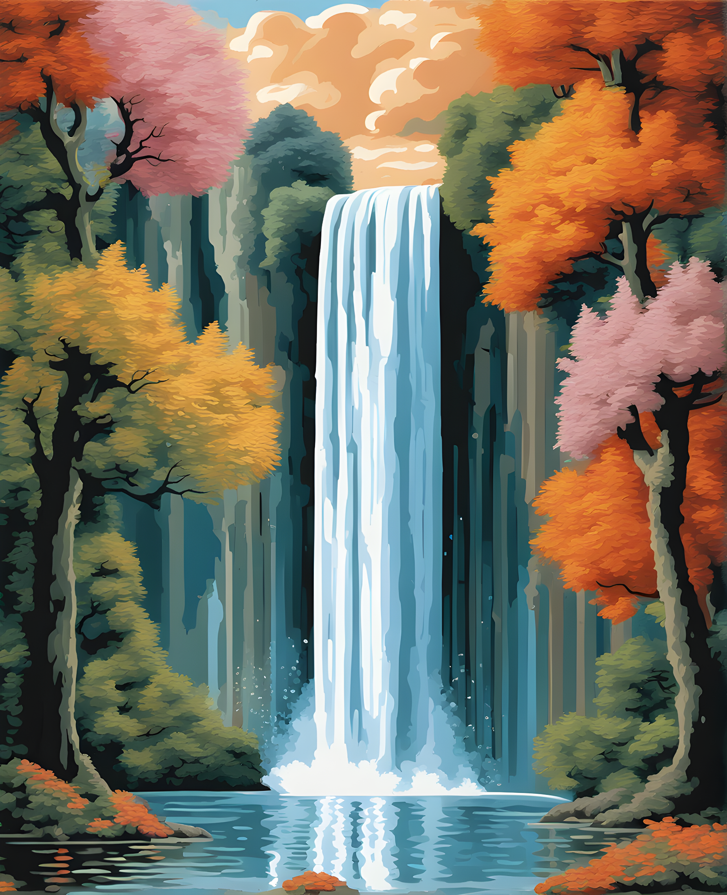 Fantasy Waterfall - Van-Go Paint-By-Number Kit