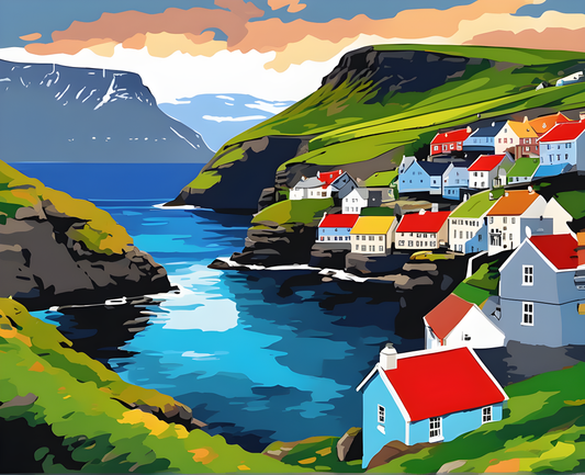 Amazing Places OD (392) - Faroe Islands, Denmark - Van-Go Paint-By-Number Kit