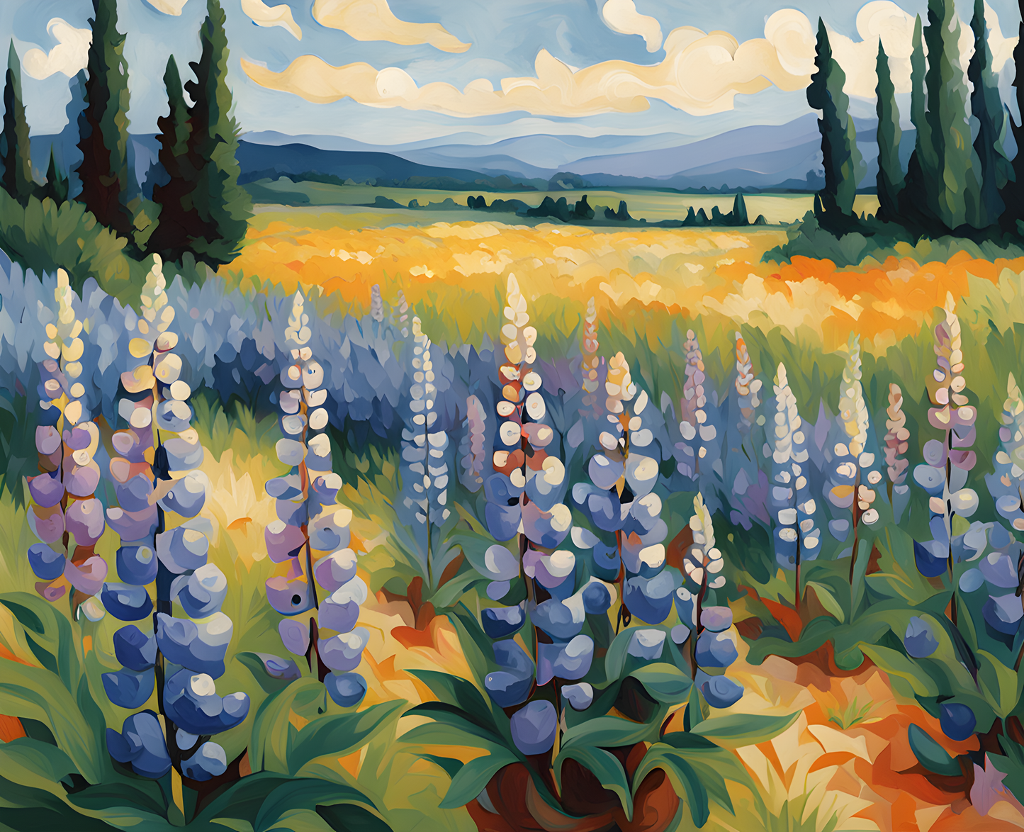 Field of Lupine (1) - Van-Go Paint-By-Number Kit