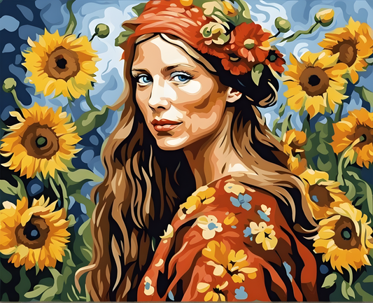 Floral Lady - Van-Go Paint-By-Number Kit