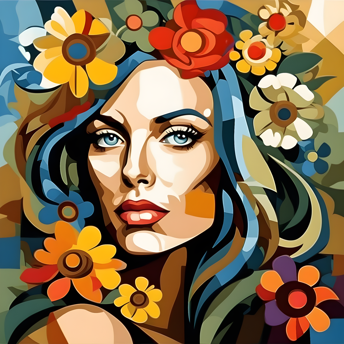Flowery woman Collection PD (10) - Van-Go Paint-By-Number Kit