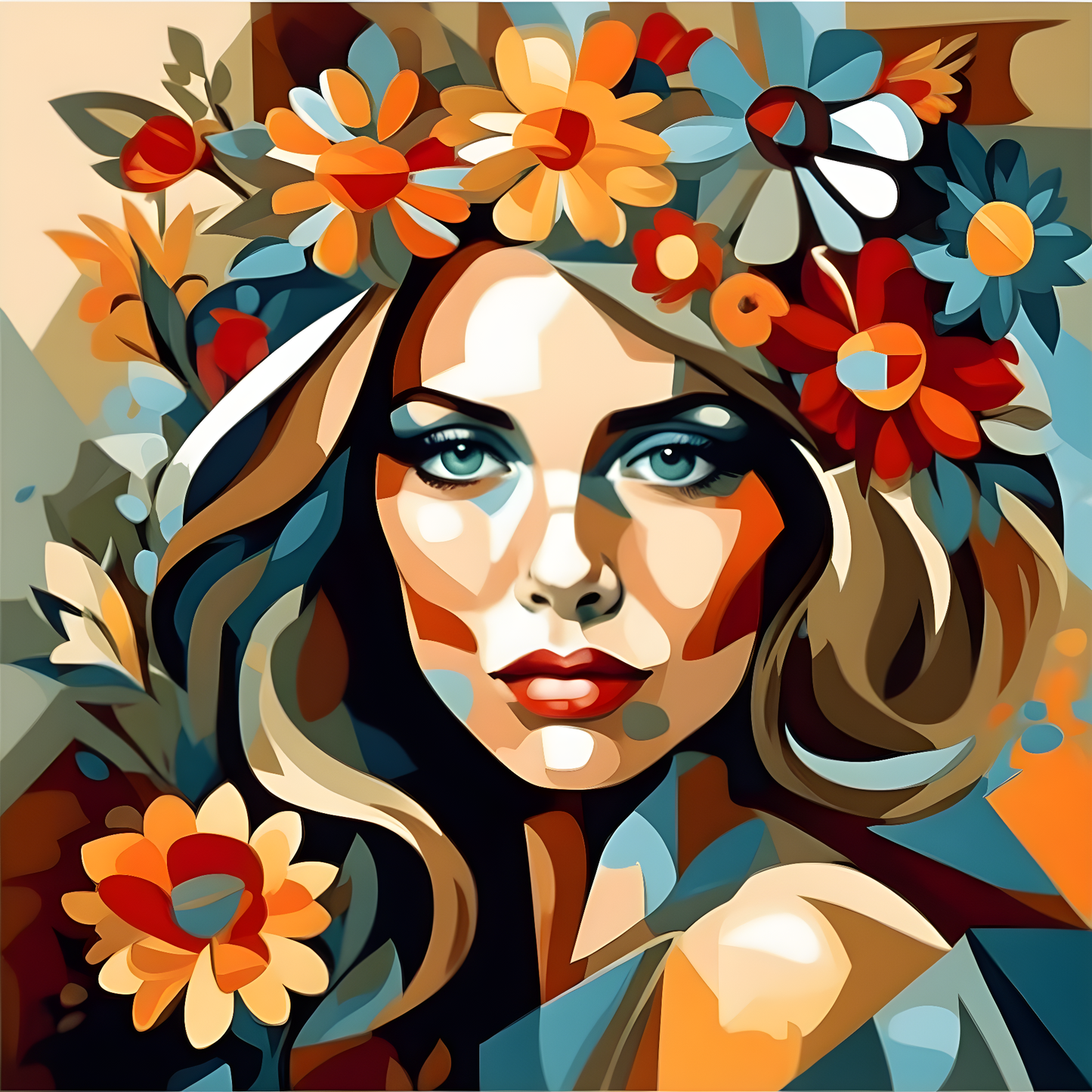 Flowery woman Collection PD (3) - Van-Go Paint-By-Number Kit