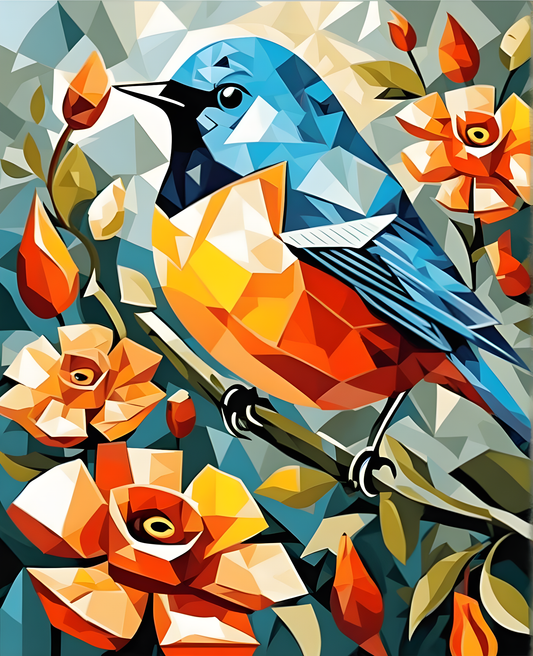 Floral Songbird - Van-Go Paint-By-Number Kit