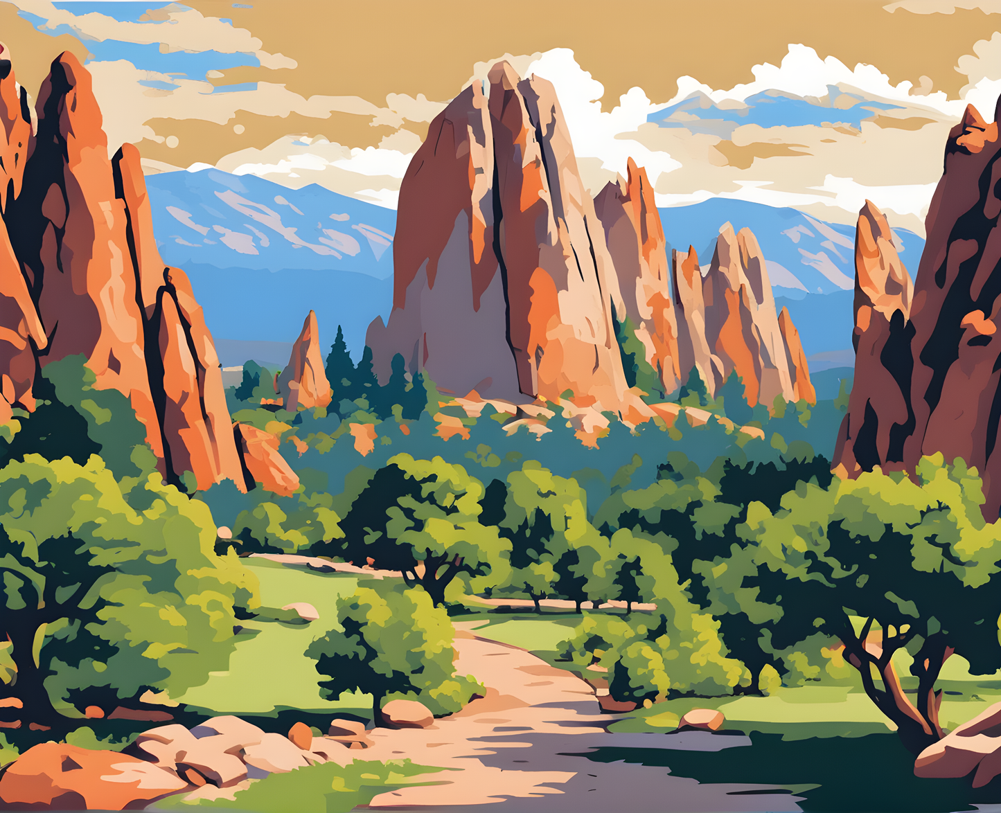 Amazing Places OD (69) - Garden of the Gods, Colorado Springs - Van-Go Paint-By-Number Kit