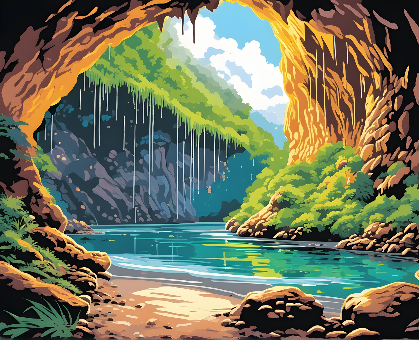 Amazing Places OD (79) - Glow worm caves, New Zealand - Van-Go Paint-By-Number Kit