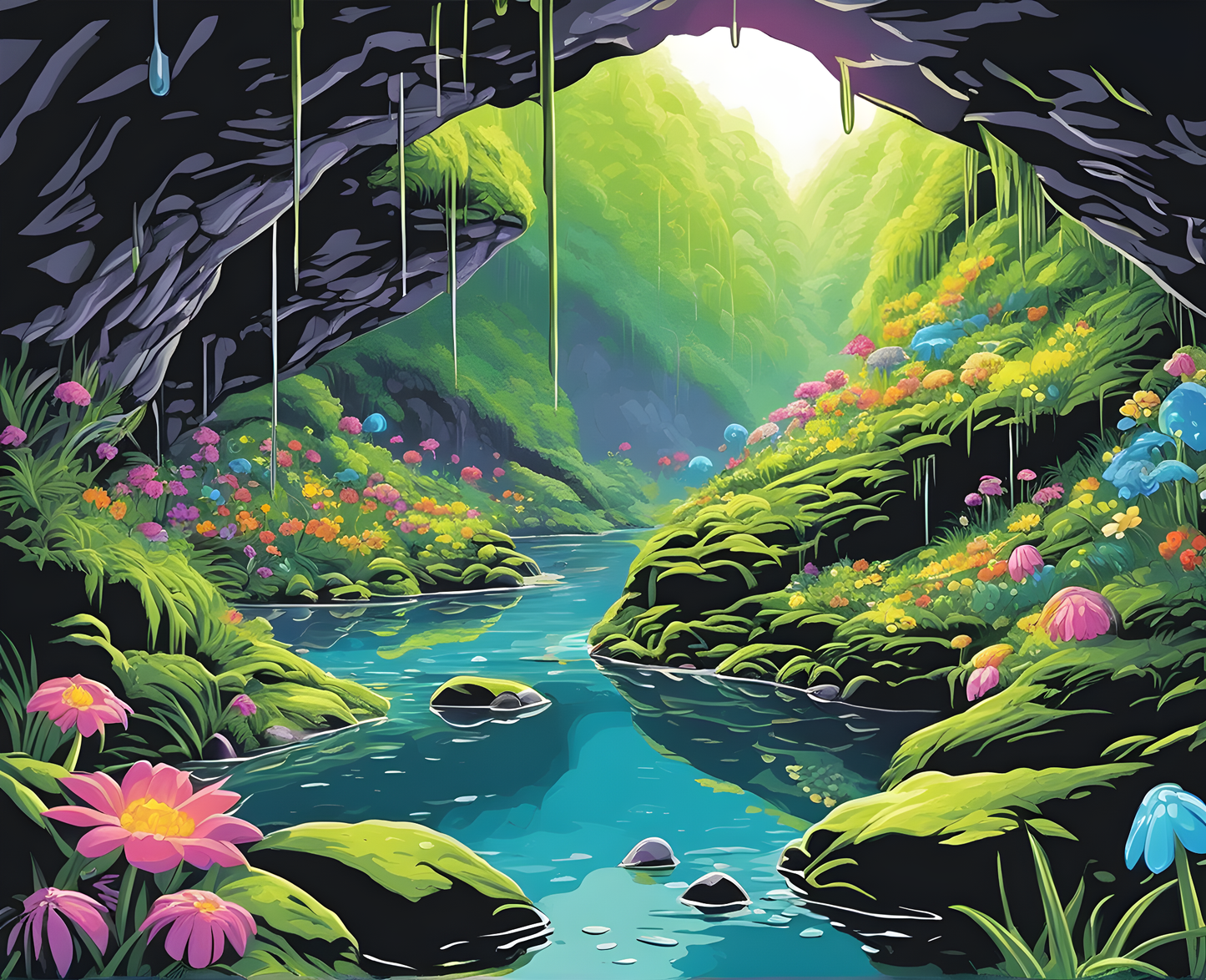 Amazing Places OD (78) - Glow worm caves, New Zealand - Van-Go Paint-By-Number Kit