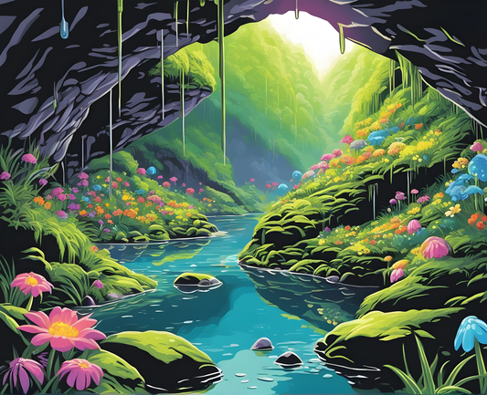 Amazing Places OD (78) - Glow worm caves, New Zealand - Van-Go Paint-By-Number Kit