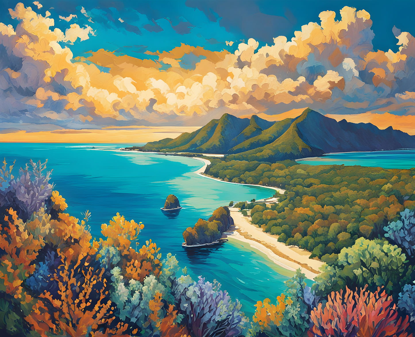 Australia Collection PD (18) - Great Barrier Reef, QLD - Van-Go Paint-By-Number