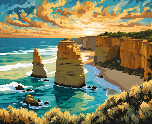 Australia Collection PD (24) - Great Ocean Road, VIC - Van-Go Paint-By-Number