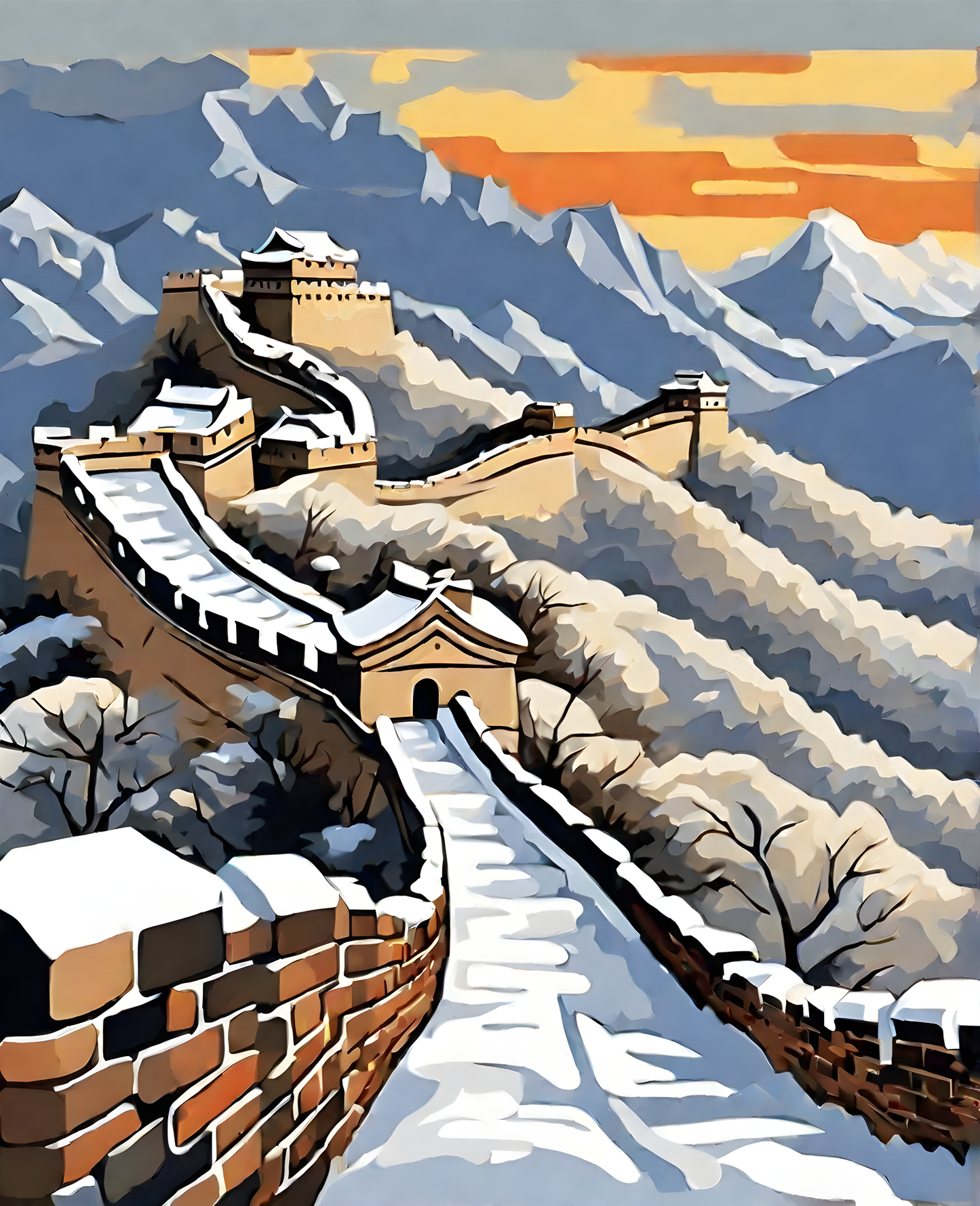 China Collection PD (7) - Great Wall of China - Van-Go Paint-By-Number Kit