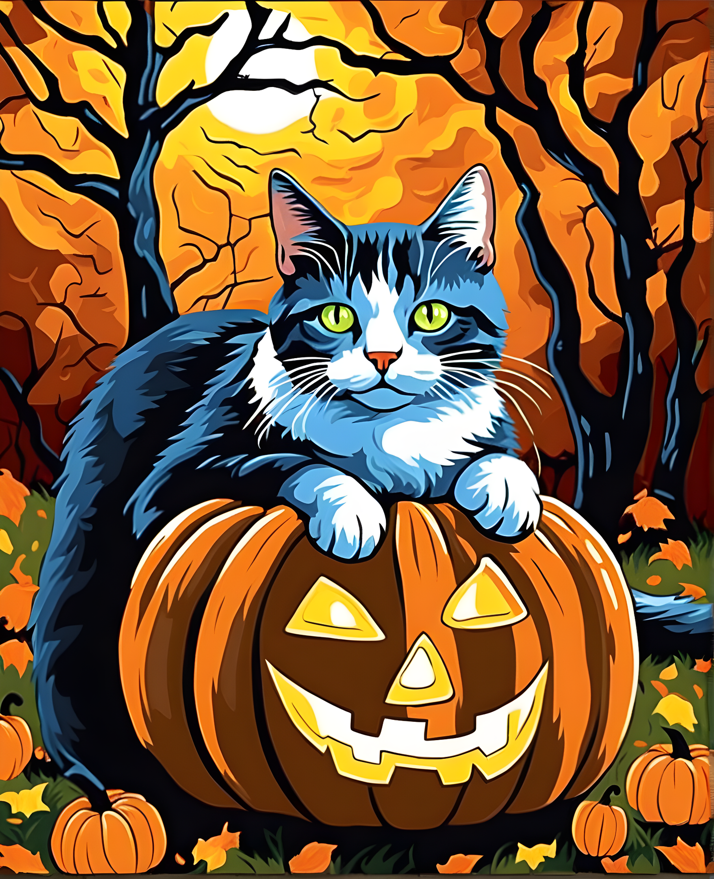 Halloween Cat (6) - Van-Go Paint-By-Number Kit