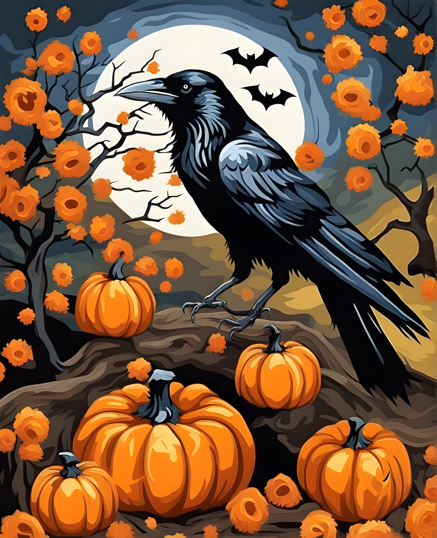 Halloween Crow (1) - Van-Go Paint-By-Number Kit