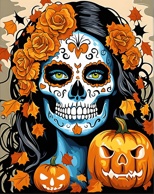 Halloween Sugar Skull (1) - Van-Go Paint-By-Number Kit