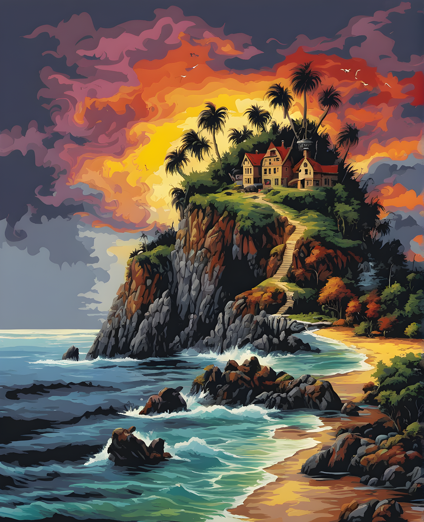 Horror Island - Van-Go Paint-By-Number Kit