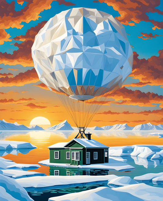 Antarctica Collection PD (20) - Ice Cube Research Station (Fantasy) - Van-Go Paint-By-Number Kit