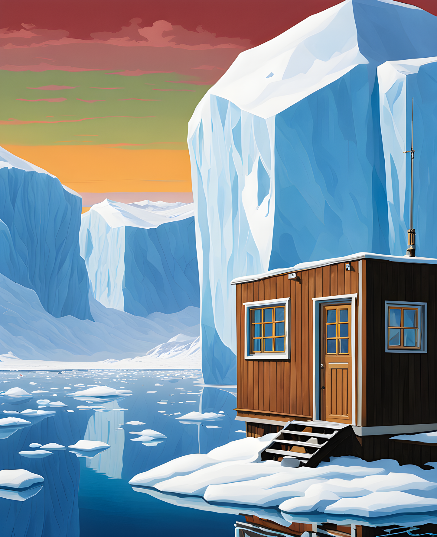 Antarctica Collection PD (19) - Ice Cube Research Station (Fantasy) - Van-Go Paint-By-Number Kit